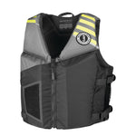 MV3600 Young Adult Rev Foam Vest Gray-Lt Gray-Fluorescent Yellow Gre