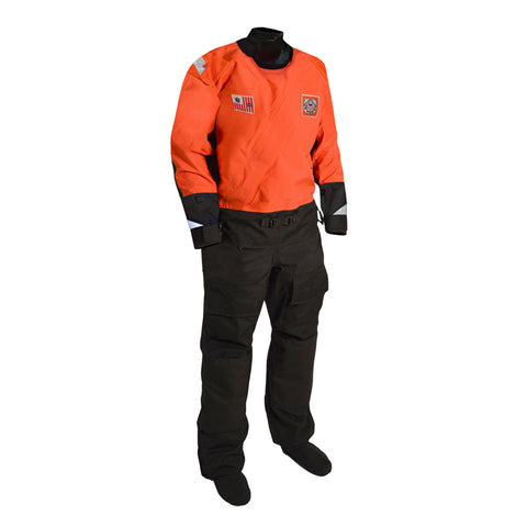 MSD637 Sentinel™ Series - Lightweight Boat Crew Dry Suit - Drop Seat Relief Opening Orange-Black